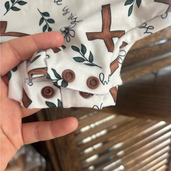 Easter he is risen w/ bunny ears onesie - Picture 6 of 6